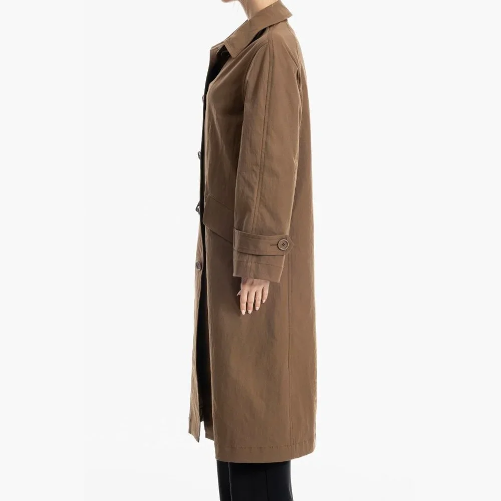 NWT $268 MAX STUDIO Long Jacket Trench Coat In Color Toffee Large